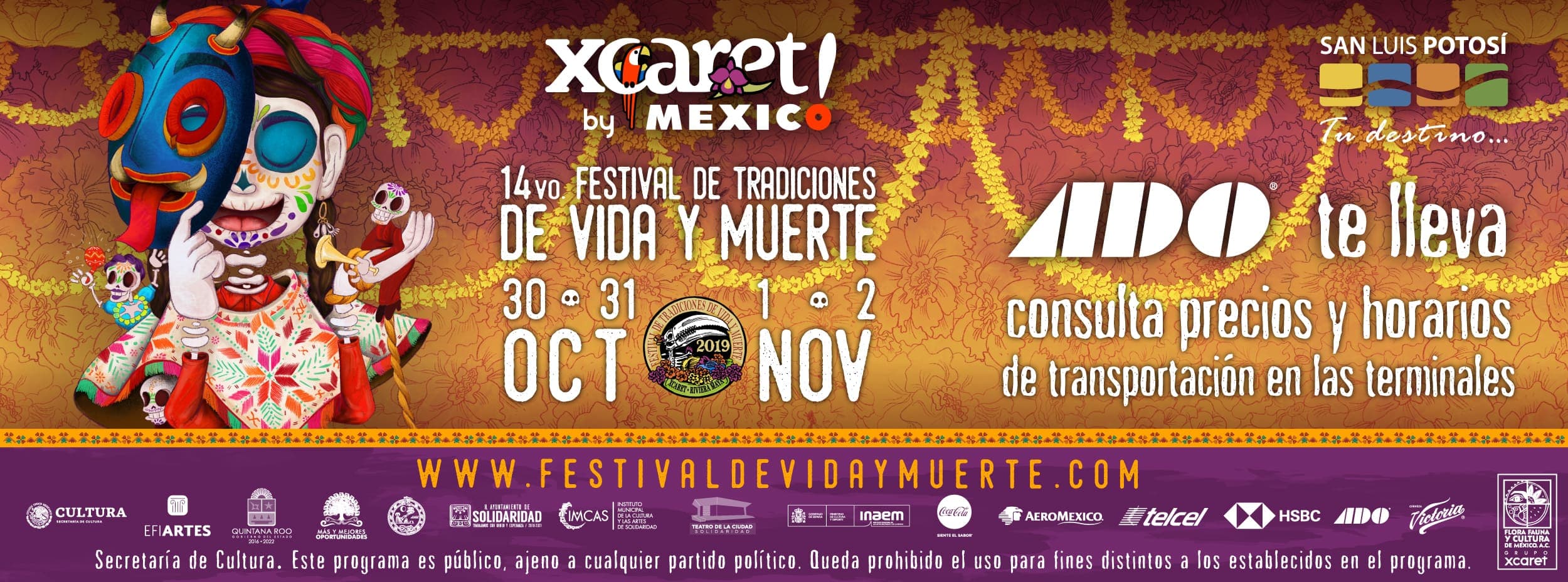 Celebra en Xcaret el regreso de los difuntos Festival de Tradiciones de Vida y Muerte!