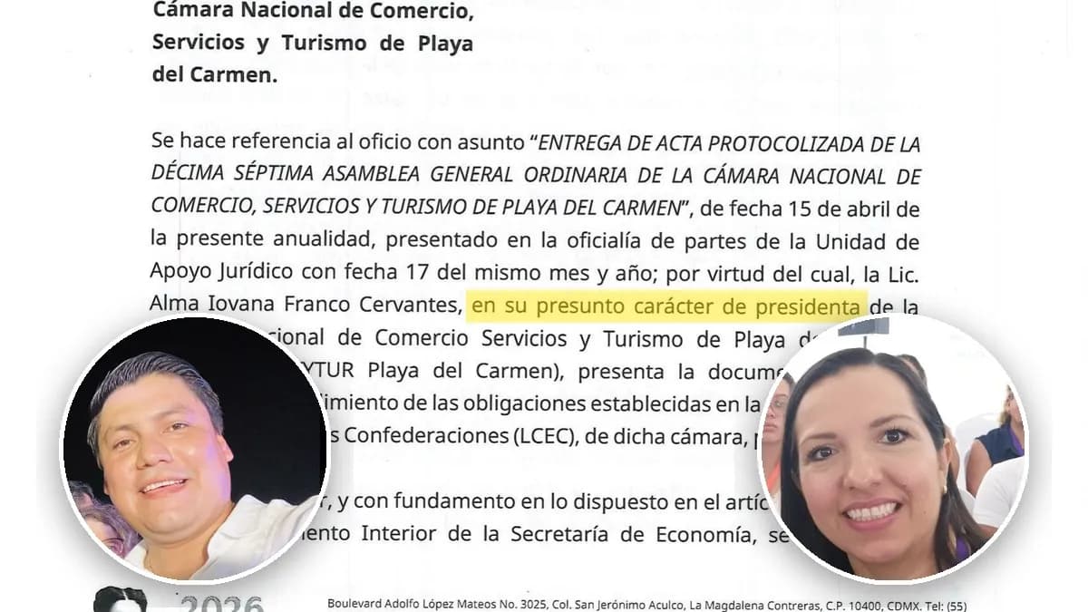 Secretaría de Economía desconoce como presidenta de Canaco Playa a Iovana Franco