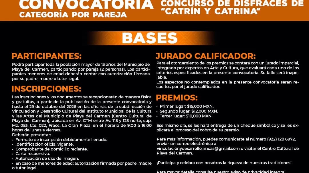 Playa del Carmen convoca a concursos de Janal Pixán con 90 mil pesos en premios