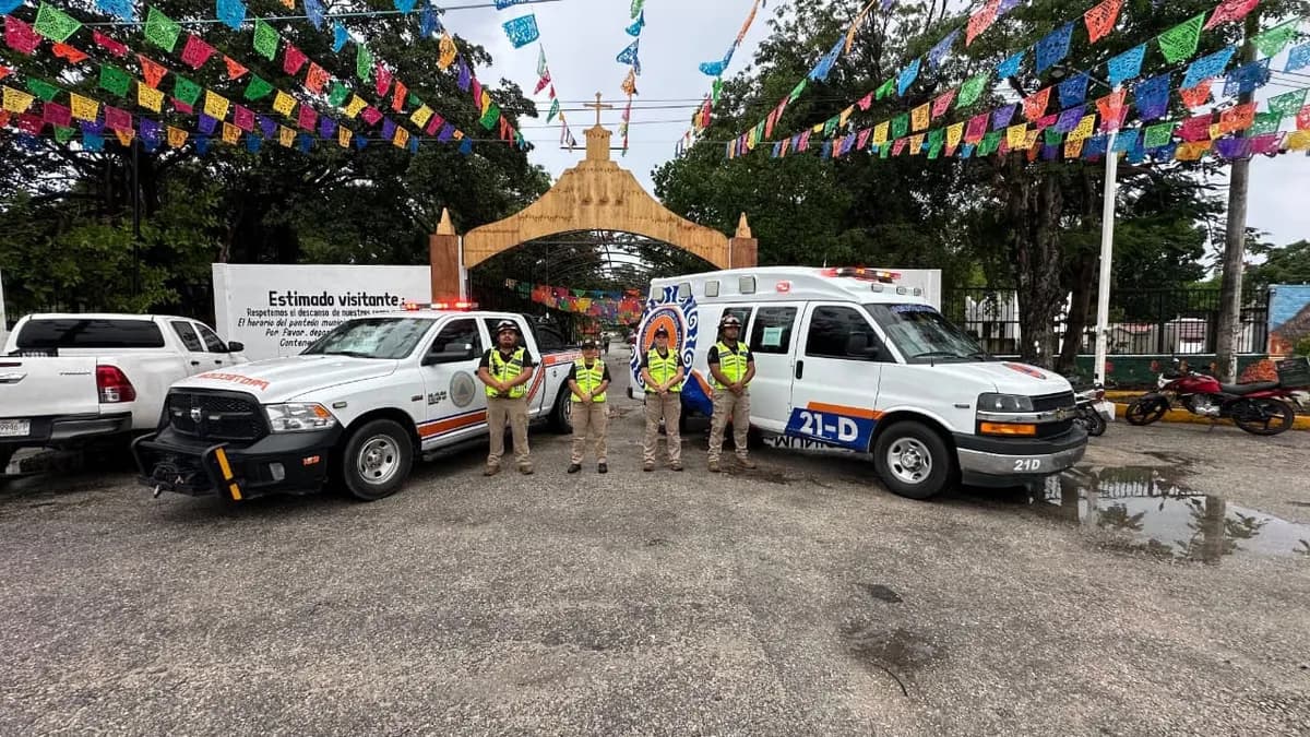 Gobierno de Playa del Carmen refuerza operativo de seguridad en panteones por Día de Muertos