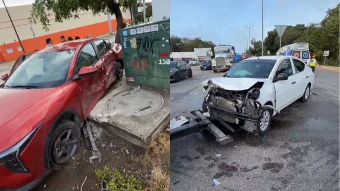 Los autos involucrados en el choque tuvieron severos daños materiales.