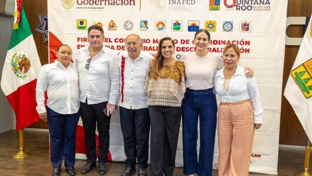Estefanía Mercado atestigua firma de convenio entre INAFED y gobierno de Quintana Roo para fortalecer a los municipios