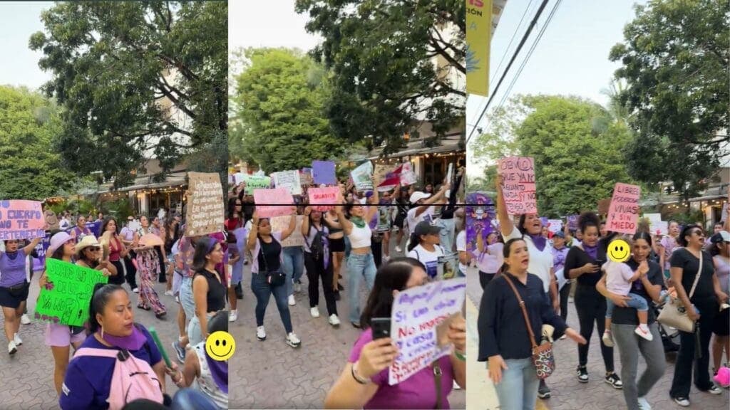 Saldo blanco en Playa del Carmen durante conmemoración del Día Internacional de la Mujer; activistas vandalizan el Palacio Municipal