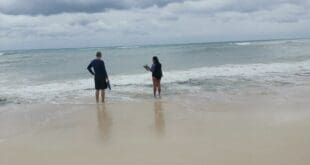 Alta afluencia de bañistas en Playa del Carmen pese al frente frío