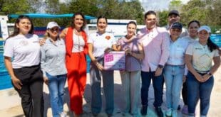 Anuncia Estefanía Mercado “Carril Rosa” en alberca olímpica para atención especializada a mujeres con linfedema
