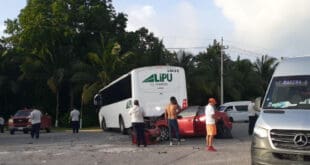 Autobús de la empresa Lipu causa fatal accidente en Playa del Carmen
