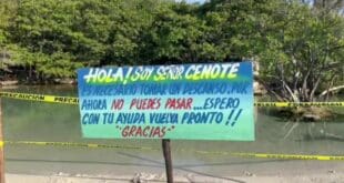 Cierran cenote de Punta Esmeralda de Playa del Carmen de manera preventiva