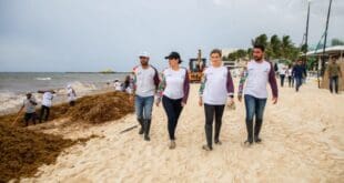 Estefanía Mercado lanza el “Reto Sargazo” y convoca a los gremios y a la ciudadanía a sumar esfuerzos en la limpieza de playas