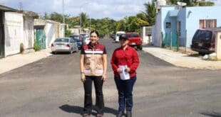 Estefanía Mercado pavimenta ocho mil metros cuadrados de vialidad en Villamar 2 de Playa del Carmen
