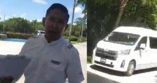 Seguridad del Blue Bay Grand Esmeralda no deja ingresar a vehículos de tours para recoger turistas