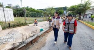 Supervisa Estefanía Mercado avance de la remodelación de la Avenida 10 Norte en Playa del Carmen